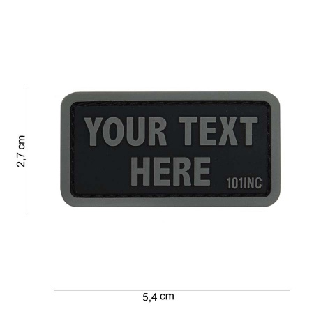 Patch 3D PVC Your text here noir-gris