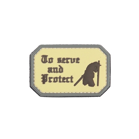 Patch 3D PVC To serve and protect coyote surplus militaire lorraine grand est meuse stenay commercy surplus belgique surplus luxembourg Metz Nancy Verdun survivalisme bushcraft 