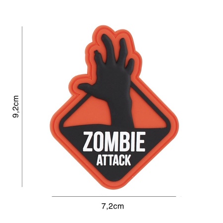 Patch 3D PVC Zombie attack 2 orange surplus militaire lorraine grand est meuse stenay commercy surplus belgique surplus luxembourg Metz Nancy Verdun survivalisme bushcraft 