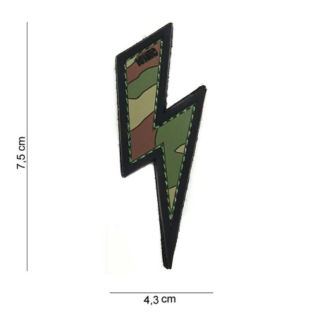 Patch 3D PVC lightning woodland surplus militaire lorraine grand est meuse stenay commercy surplus belgique surplus luxembourg Metz Nancy Verdun survivalisme bushcraft 