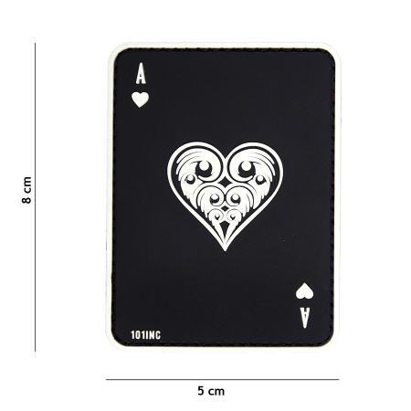 Velcro 3D PVC ace of hearts noir surplus militaire lorraine grand est meuse stenay commercy surplus belgique surplus luxembourg Metz Nancy Verdun survivalisme bushcraft 