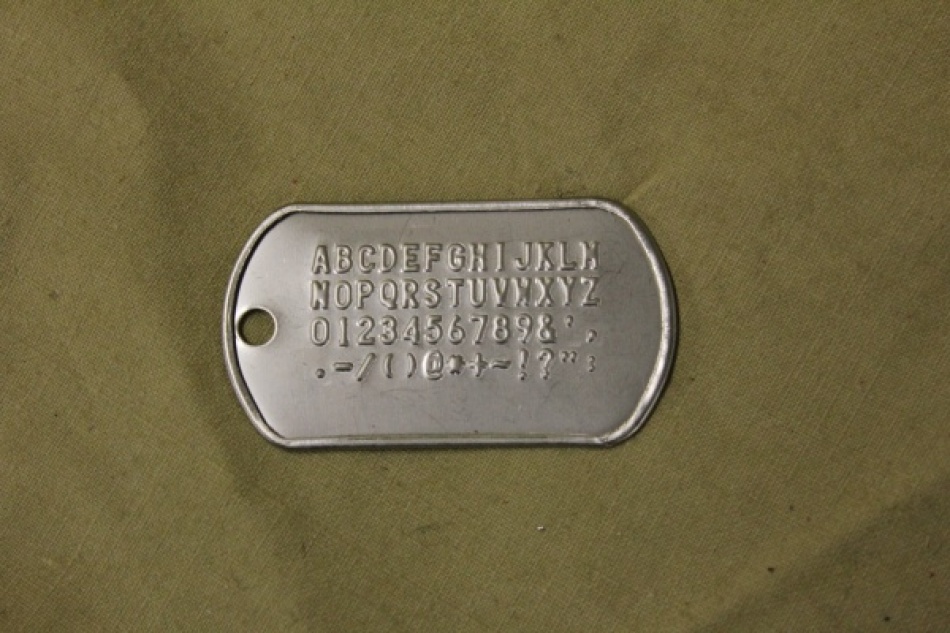 dog-tag gravée plaque d'identité US