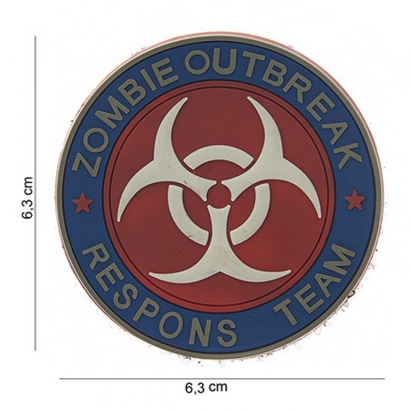 velcro pvc zombie outbreak rouge et bleu