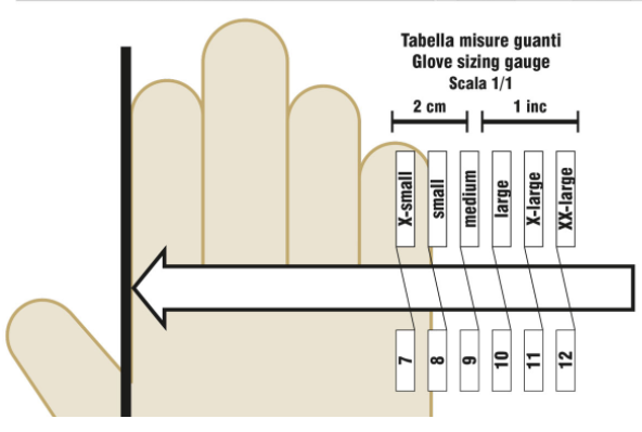 Tailles de gants Defcon5