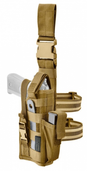 Holster de cuisse ambidextre Defcon 5 coyote surplus militaire de stenay commercy nancy metz reims belgique luxembourg longwy Verdun Sedan Charleville militaria bushcraft survie bivouac