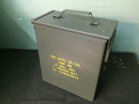2 x Armée Caisse U.S munitions boîte métal cantine avec joint taille 2