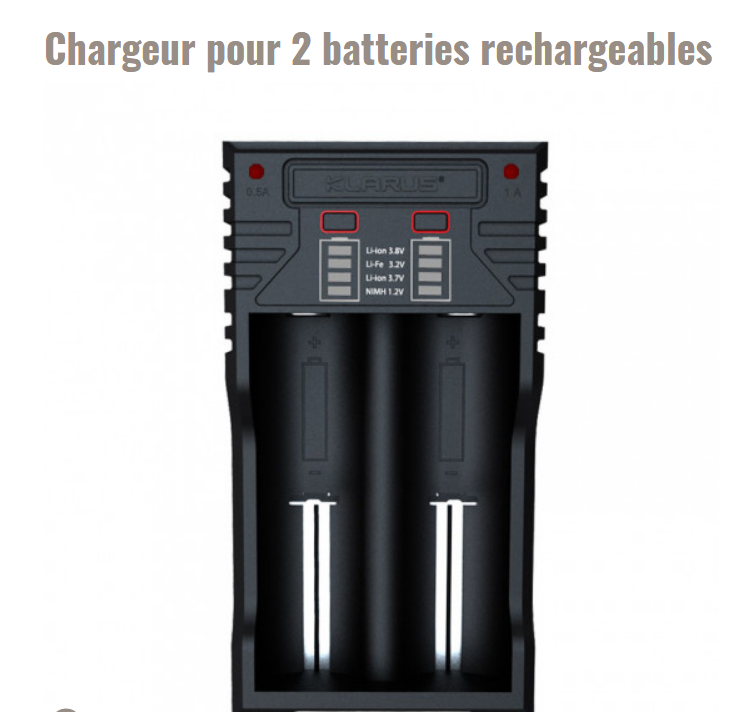 Chargeur Klarus K2 pour 2 batteries rechargeables