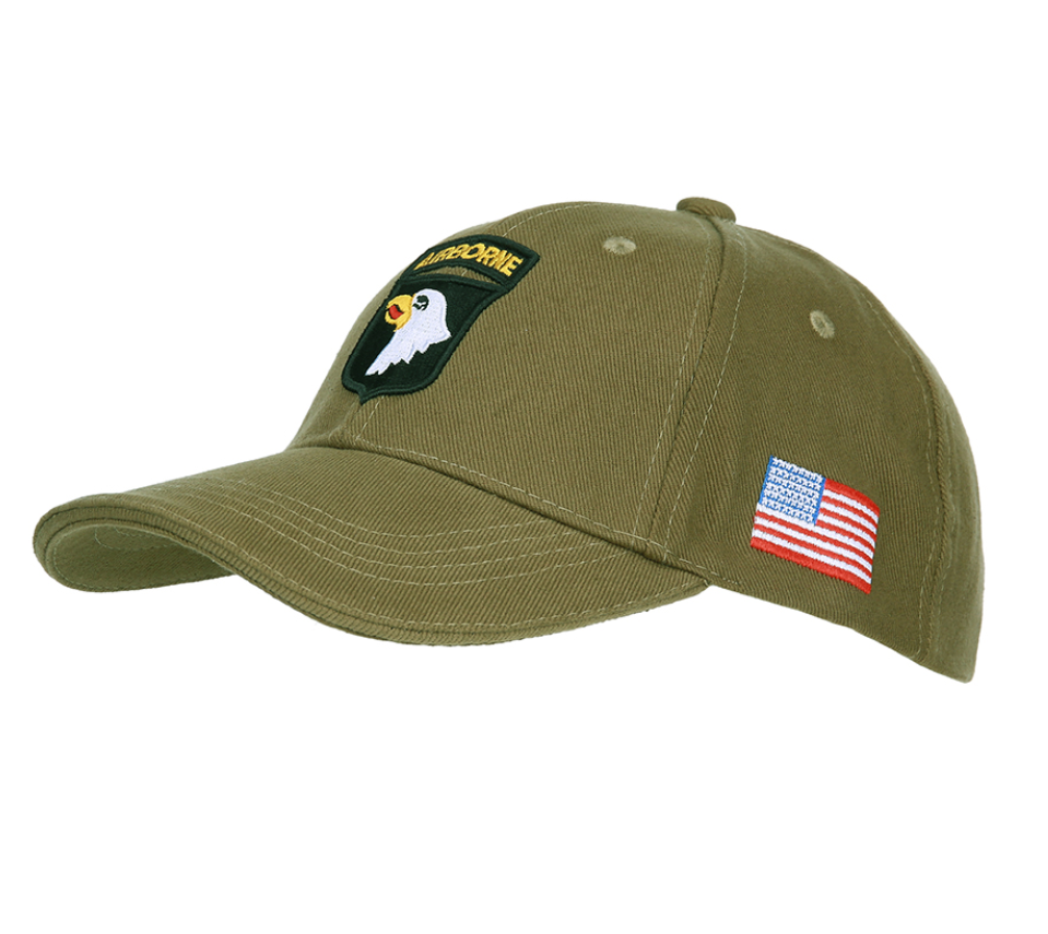Casquette Airborne 101st Airborne kaki avec logo noir
