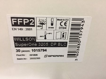 lot de 15 masques willson respiratoires superone 3205