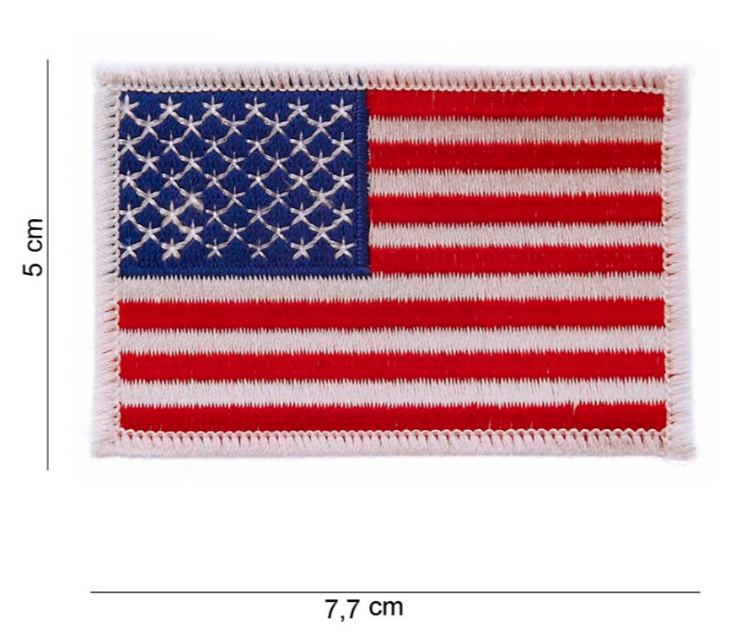Ecusson drapeau USA bordures blanches (à coudre) (frais de port inclus)