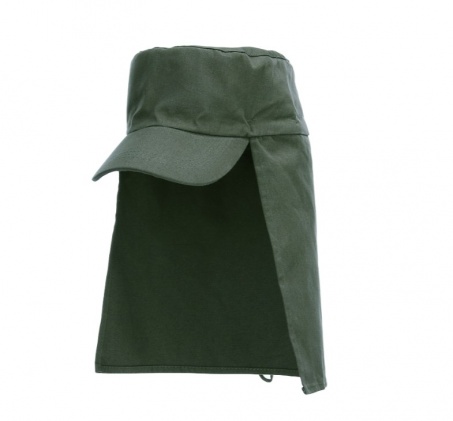 Casquette kaki avec protection de cou (frais de port inclus)