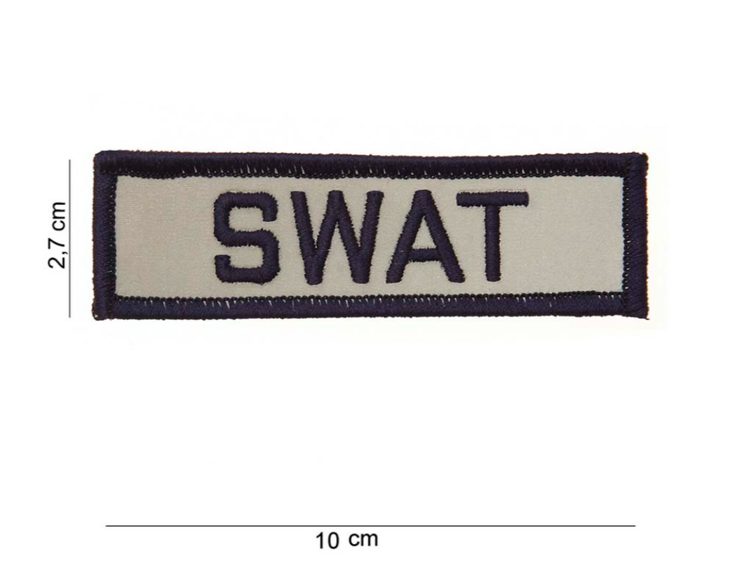 Ecusson à coudre SWAT tissu blanc