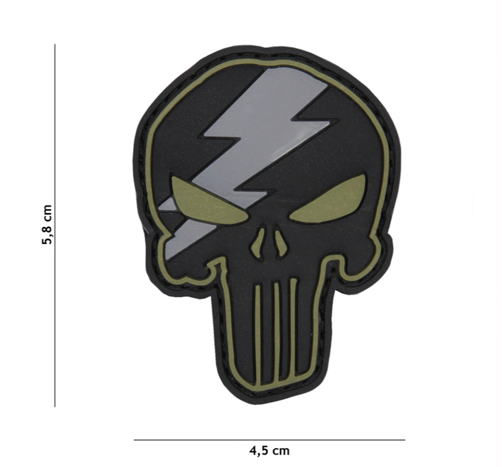 Velcro 3D PVC Punisher Thunder vert