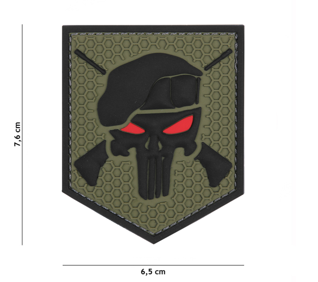 Velcro 3D PVC Commando Punisher vert