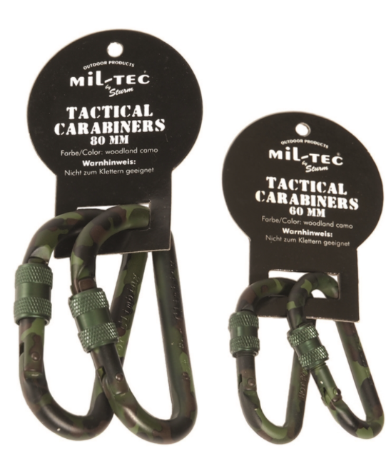 Lot de 2 mousquetons camo (Miltec)