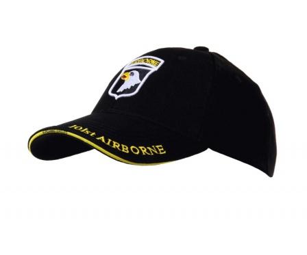 Casquette Airborne 101st Airborne noire (ligne jaune)