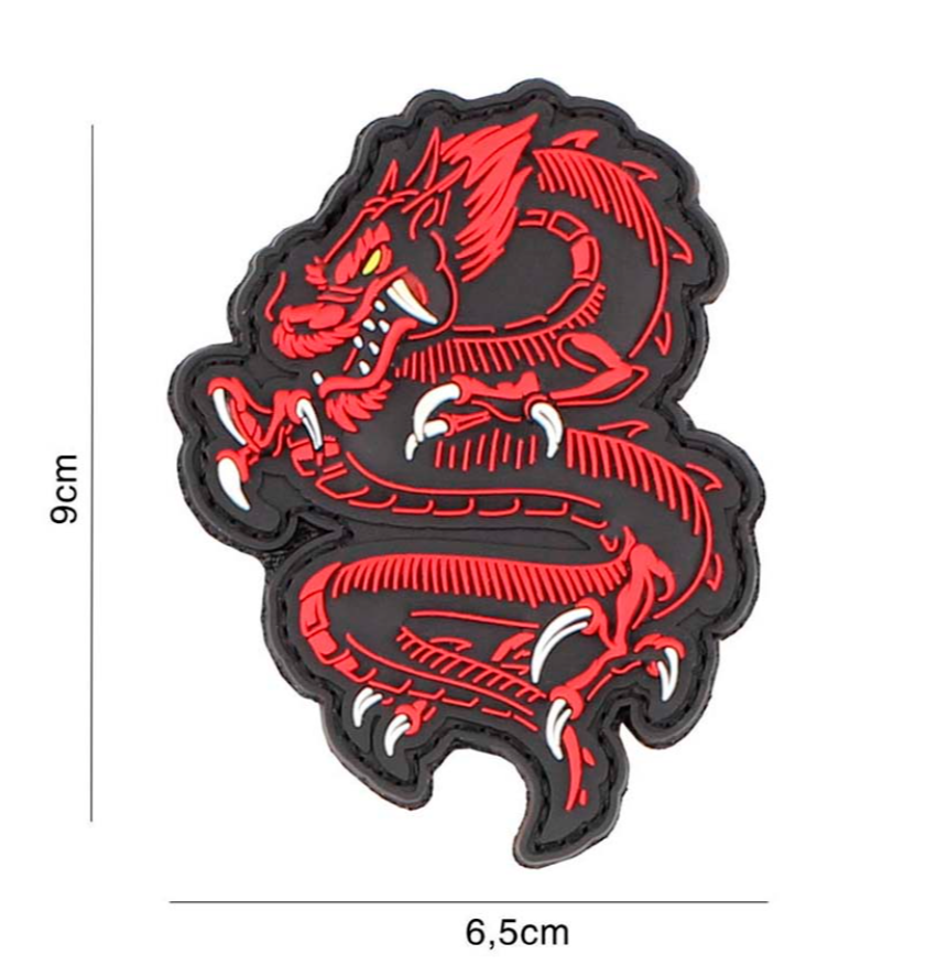 Velcro 3D PVC dragon rouge surplus militaire stenay commercy surplus belgique surplus luxembourg