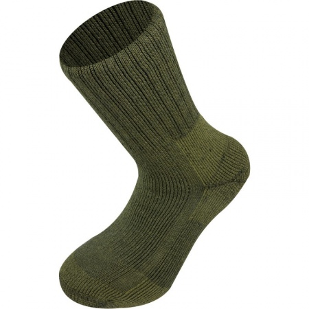 Vert militaire, Chaussettes torsadées - Homme - Laine d'agneau