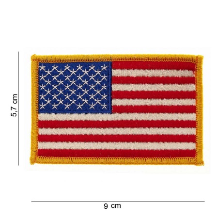 Patch "drapeau USA bordure dorée " (large) surplus militaire lorraine grand est meuse stenay commercy surplus belgique surplus luxembourg Metz Nancy Verdun survivalisme bushcraft 