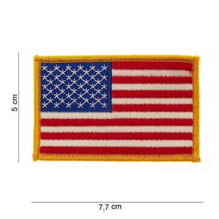 Patch "drapeau USA bordure dorée" surplus militaire lorraine grand est meuse stenay commercy surplus belgique surplus luxembourg Metz Nancy Verdun survivalisme bushcraft 