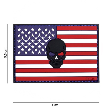 Velcro 3D PVC USA + skull surplus militaire lorraine grand est meuse stenay commercy surplus belgique surplus luxembourg Metz Nancy Verdun survivalisme bushcraft 