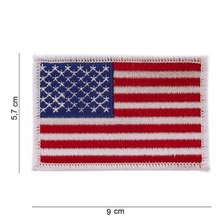 Patch tissu USA bordures blanches (large) surplus militaire lorraine grand est meuse stenay commercy surplus belgique surplus luxembourg Metz Nancy Verdun survivalisme bushcraft 