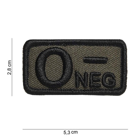 Patch : O- négatif, vert surplus militaire lorraine grand est meuse stenay commercy surplus belgique surplus luxembourg Metz Nancy Verdun survivalisme bushcraft 