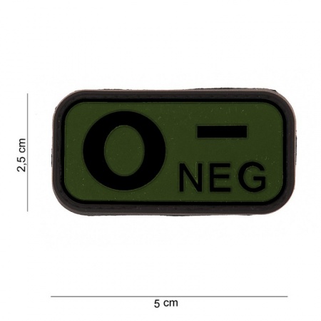 Patch 3D PVC type O - négatif vert surplus militaire lorraine grand est meuse stenay commercy surplus belgique surplus luxembourg Metz Nancy Verdun survivalisme bushcraft 