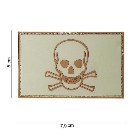 Velcro PVC Skull and Bones beige surplus militaire lorraine grand est meuse stenay commercy surplus belgique surplus luxembourg Metz Nancy Verdun survivalisme bushcraft 