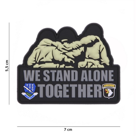 Patch 3D PVC We stand alone together  surplus militaire lorraine grand est meuse stenay commercy surplus belgique surplus luxembourg Metz Nancy Verdun survivalisme bushcraft 
