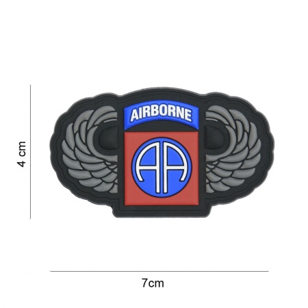 Patch 3D PVC 82nd Airborne silver wings surplus militaire lorraine grand est meuse stenay commercy surplus belgique surplus luxembourg Metz Nancy Verdun survivalisme bushcraft 