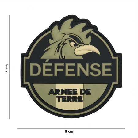 Patch 3D PVC Défense Armée de Terre vert surplus militaire lorraine grand est meuse stenay commercy surplus belgique surplus luxembourg Metz Nancy Verdun survivalisme bushcraft 