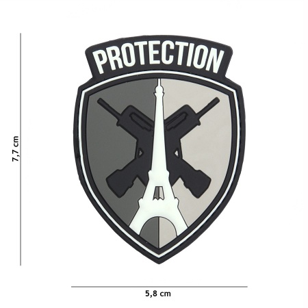 Patch 3D PVC Protection de Paris gris surplus militaire lorraine grand est meuse stenay commercy surplus belgique surplus luxembourg Metz Nancy Verdun survivalisme bushcraft 