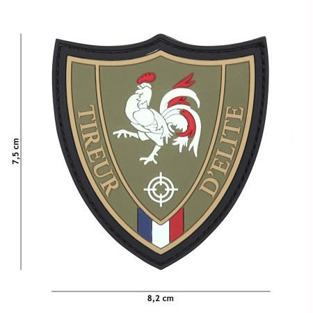 Patch 3D PVC Tireur D'élite vert surplus militaire lorraine grand est meuse stenay commercy surplus belgique surplus luxembourg Metz Nancy Verdun survivalisme bushcraft 