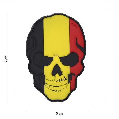 Patch 3D PVC skull Belgium surplus militaire lorraine grand est meuse stenay commercy surplus belgique surplus luxembourg Metz Nancy Verdun survivalisme bushcraft 