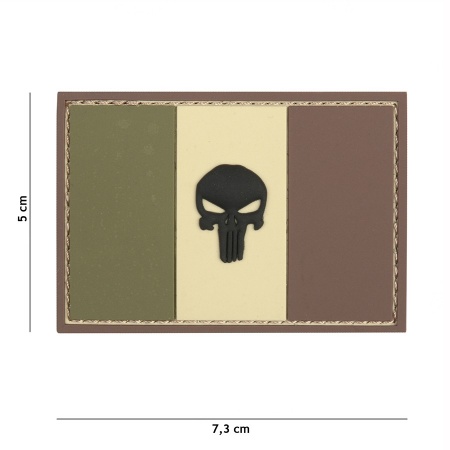 Patch 3D PVC Punisher France (beige) surplus militaire lorraine grand est meuse stenay commercy surplus belgique surplus luxembourg Metz Nancy Verdun survivalisme bushcraft 