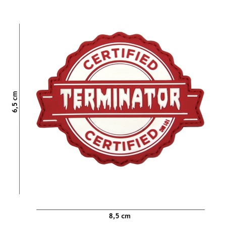 Patch 3D PVC Terminator red surplus militaire lorraine grand est meuse stenay commercy surplus belgique surplus luxembourg Metz Nancy Verdun survivalisme bushcraft 